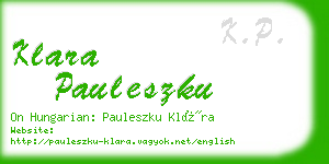 klara pauleszku business card